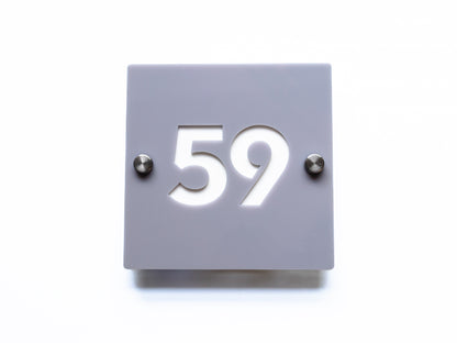 Modern Square House Sign - Small - 13cm x 13cm - House Number - Luxury Door Plaque