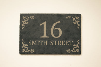 Large Luxury Engraved Slate House Sign