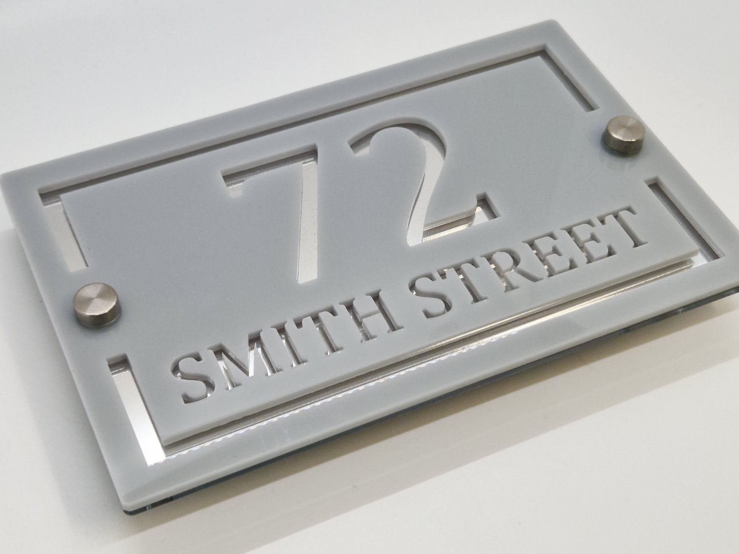 Luxury Medium Cottage House Sign Grey and Silver