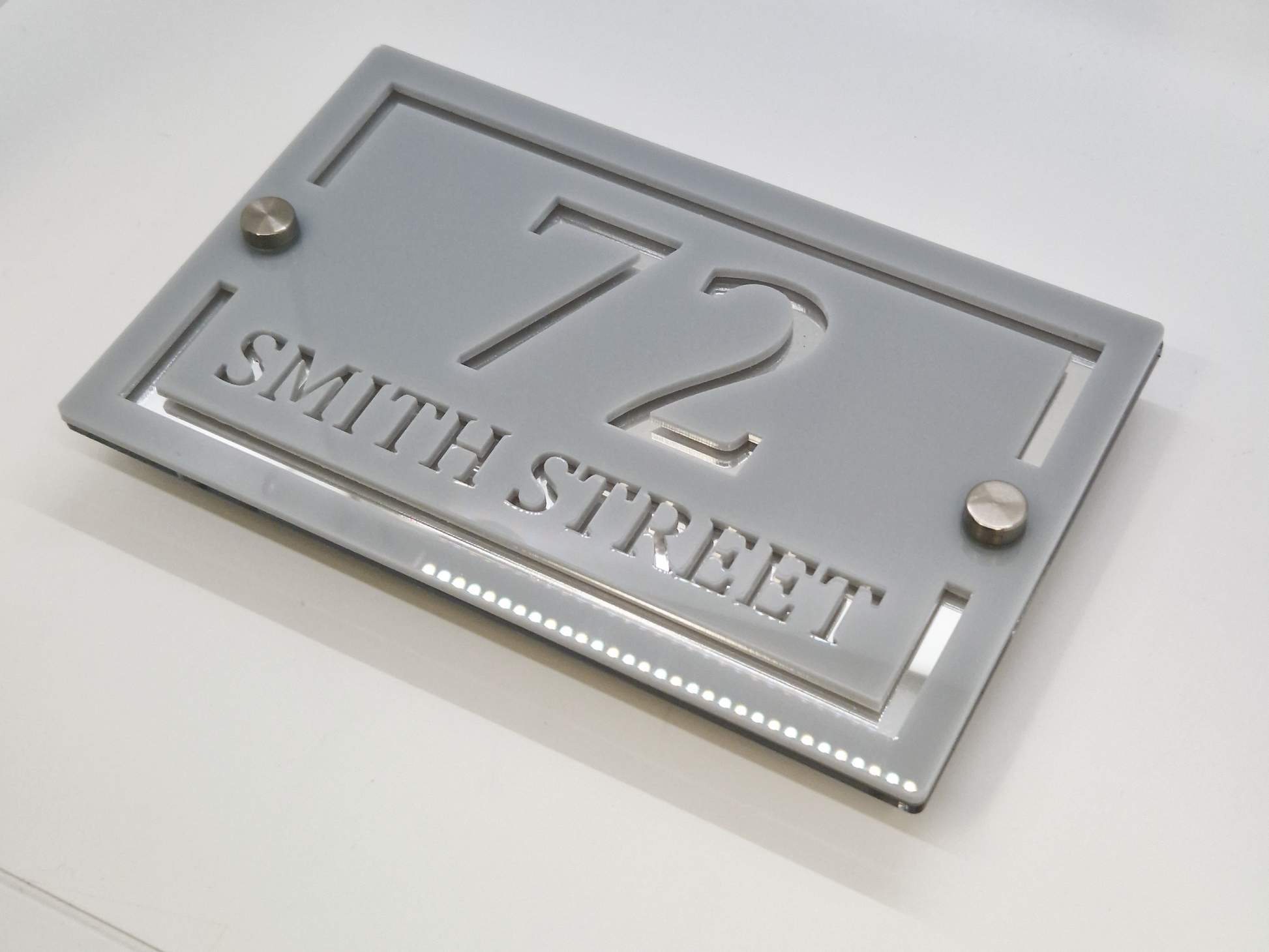 Luxury Medium Cottage House Sign Grey and Silver