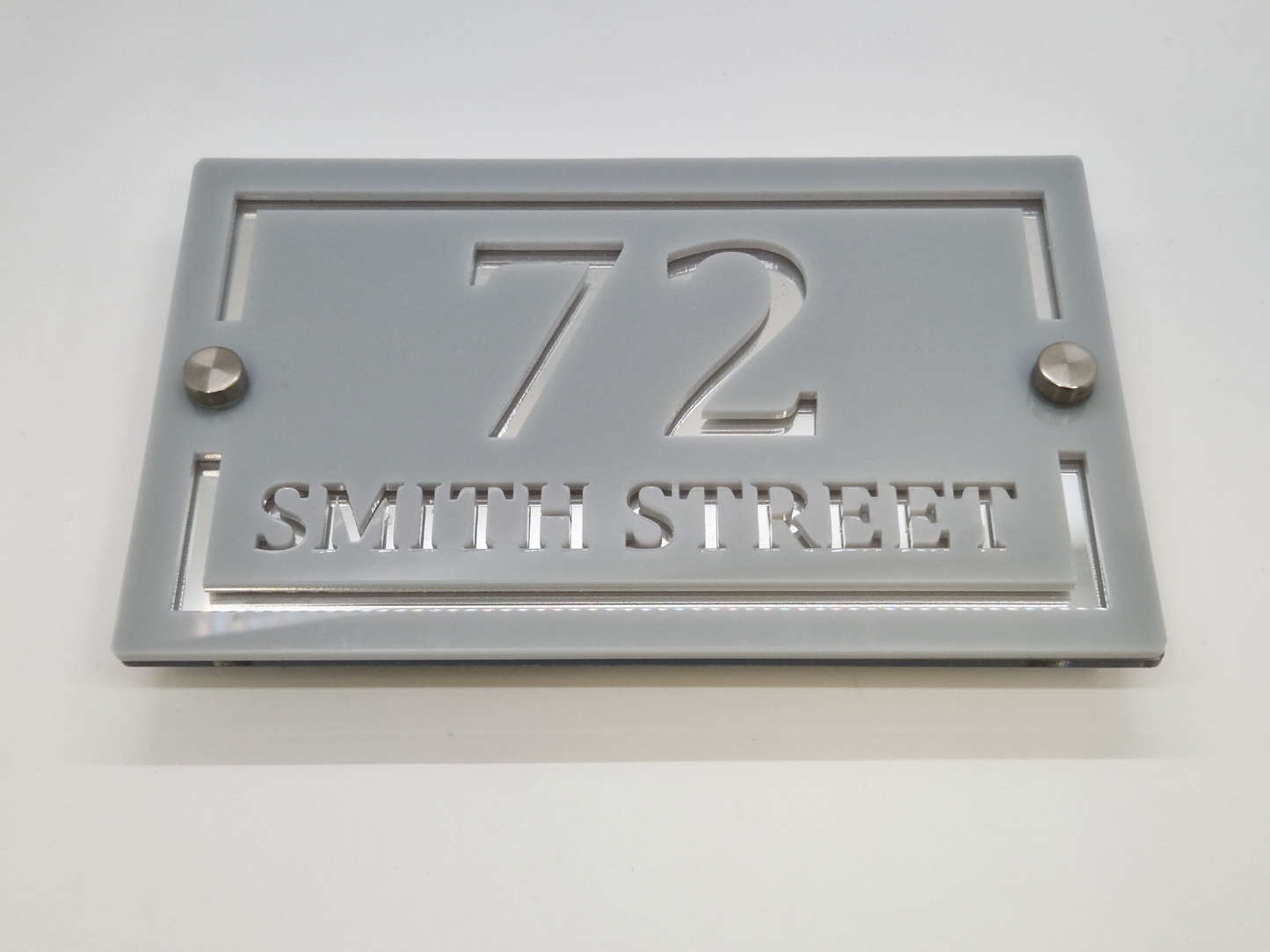 Luxury Medium Cottage House Sign Grey and Silver