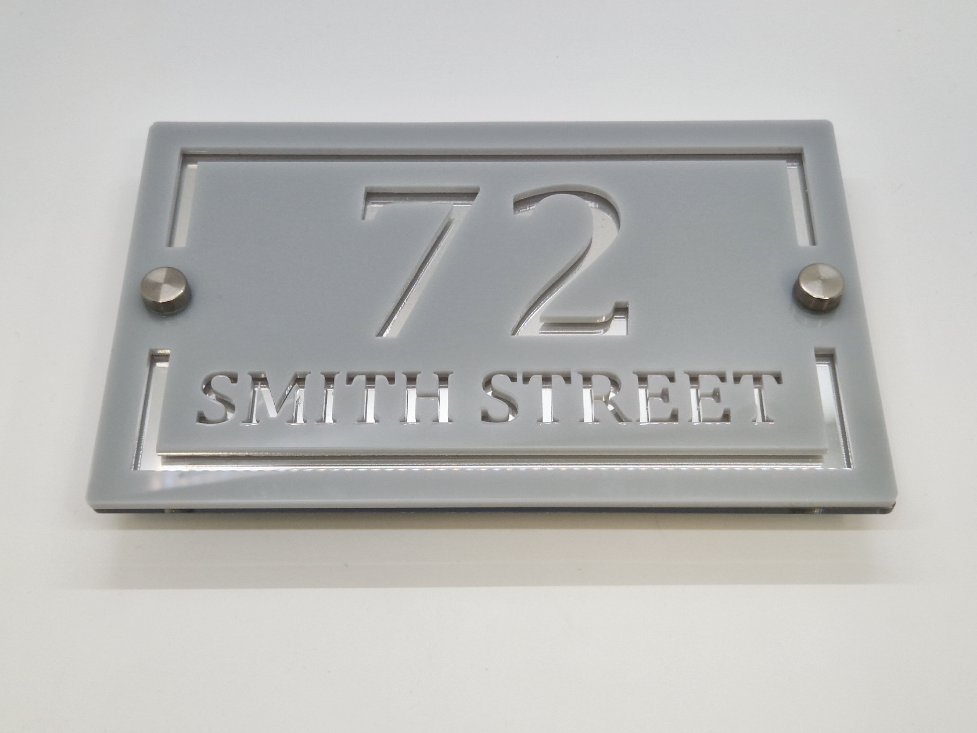 Luxury Medium Cottage House Sign Grey and Silver