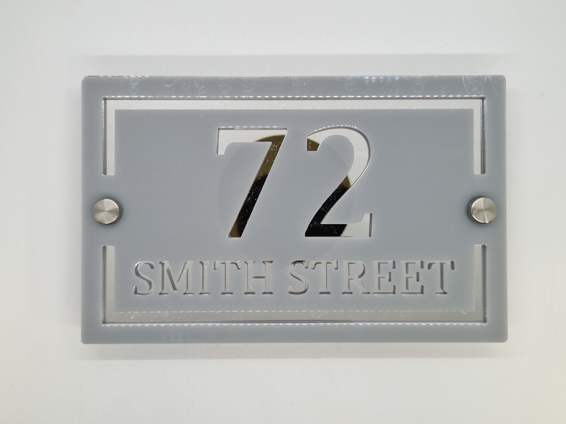Luxury Medium Cottage House Sign Grey and Silver