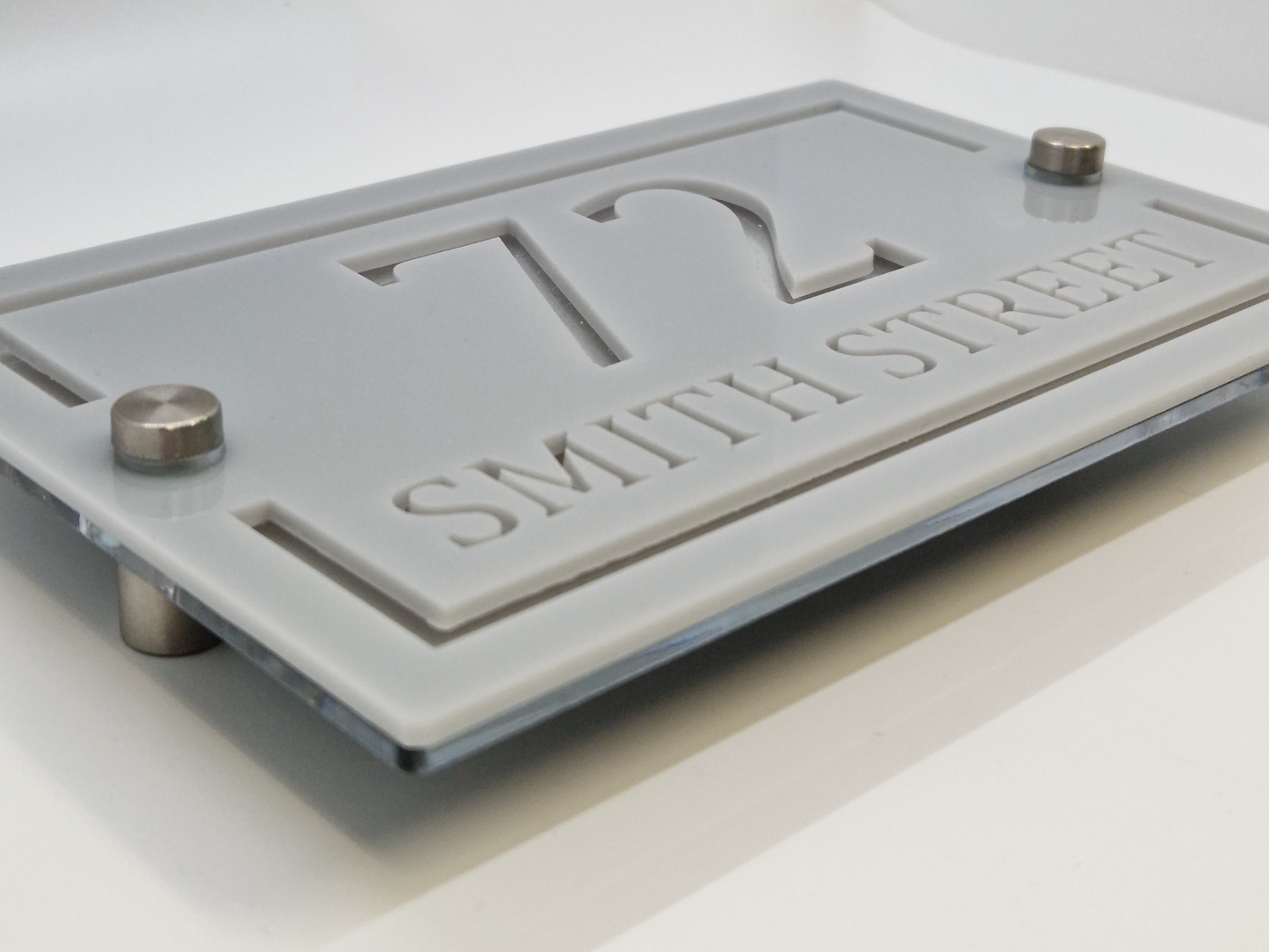 Luxury Medium Cottage House Sign Grey and Silver