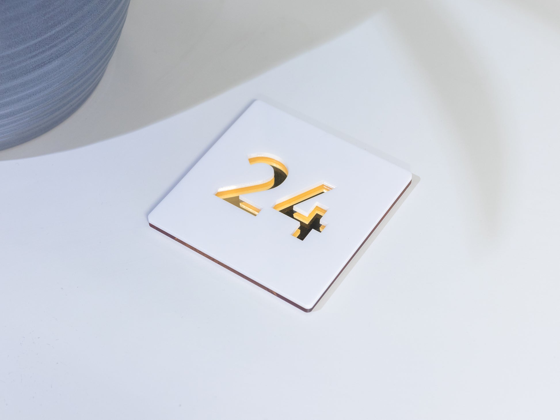 Luxury Mini Modern House Sign White and Gold