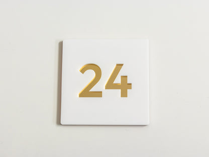 Luxury Mini Modern House Sign White and Gold