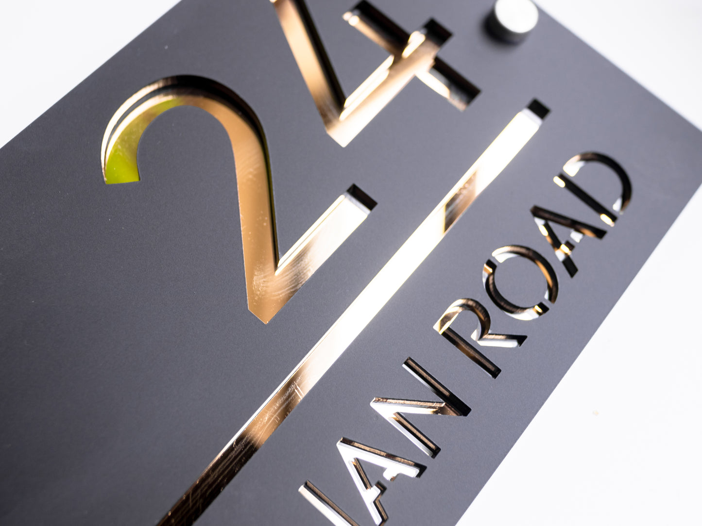 Luxury Large Modern House Sign Black and Gold